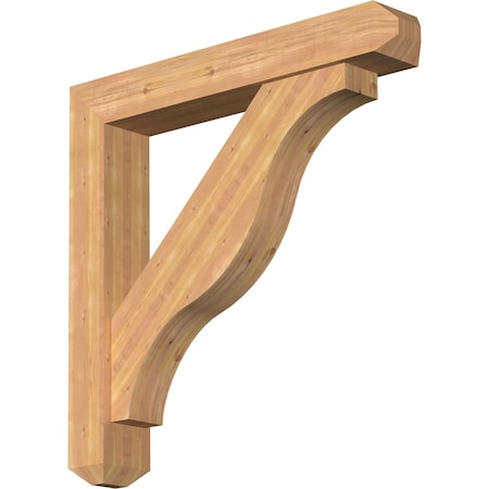 Ekena Millwork Funston Craftsman Smooth Bracket w/ Offset Brace, Western Red Cedar, 7 1/2"W x 46"D x 46"H BKT0806X46X46FST04SWR